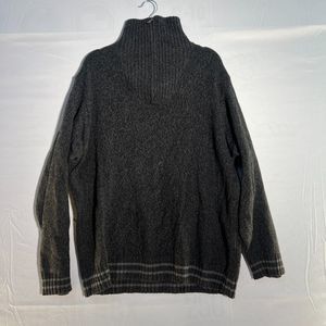 Briard - Made in Italy - Wool Blend 1/4 Zip Turtle Neck Collared Sweater Large